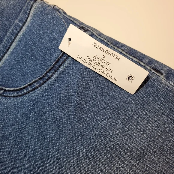 NINE WEST Heidi Pull-on Crop Blue Skinny Jeans Size 6 - Picture 7 of 9